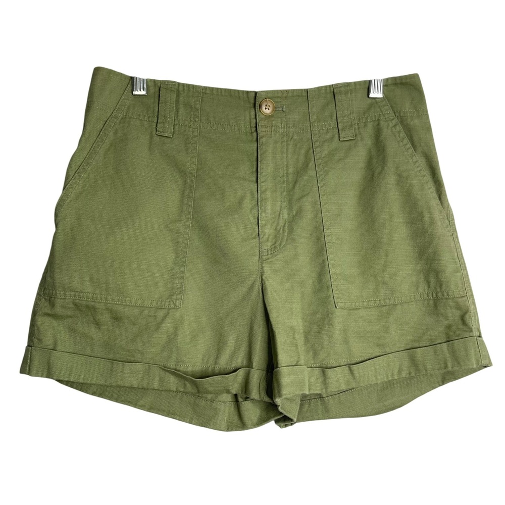 Loft Outlet High Rise Shorts Womens 6 Green Chino Preppy Casual Minimalist